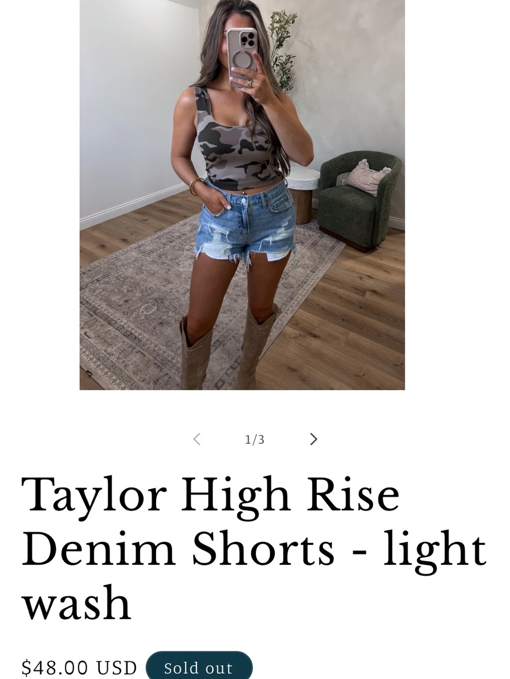 NWTs Taylor High Rise Denim Shorts- light wash